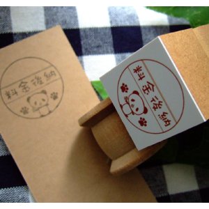 画像: 【ASHIATOYA Original】  [30×30]パンダさんの郵便料金後納スタンプ♪