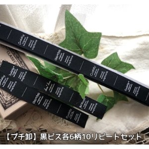画像: ◎再入荷◎卸限定品[プチ卸]【\3000→通常SALE\2140→特価\980】◎[プチ卸]15mm幅/黒・折縦両用タグ６柄１０リピートセット♪
