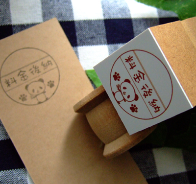 画像1: 【ASHIATOYA Original】  [30×30]パンダさんの郵便料金後納スタンプ♪